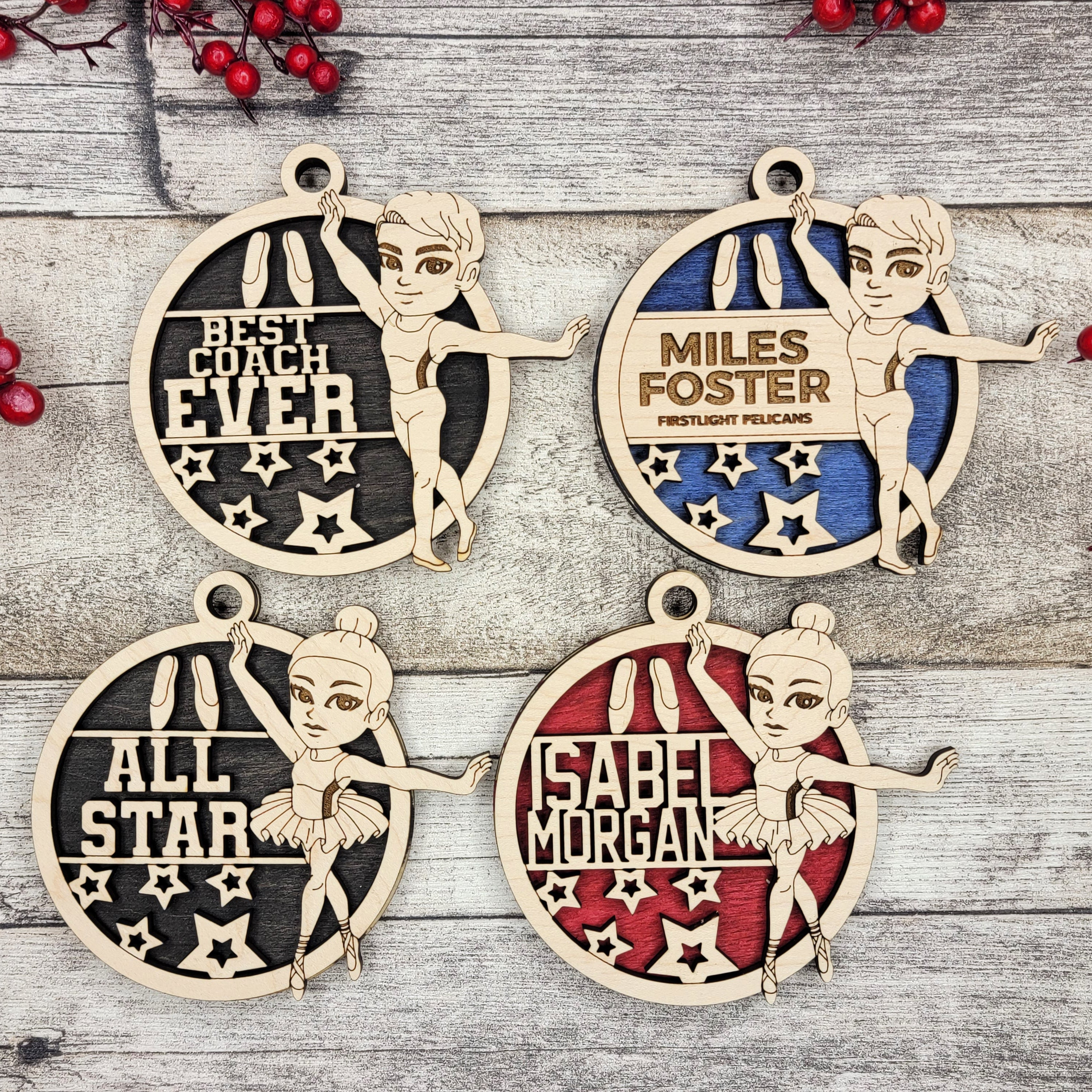 Personalized Animated Sports Ornaments - Ballet