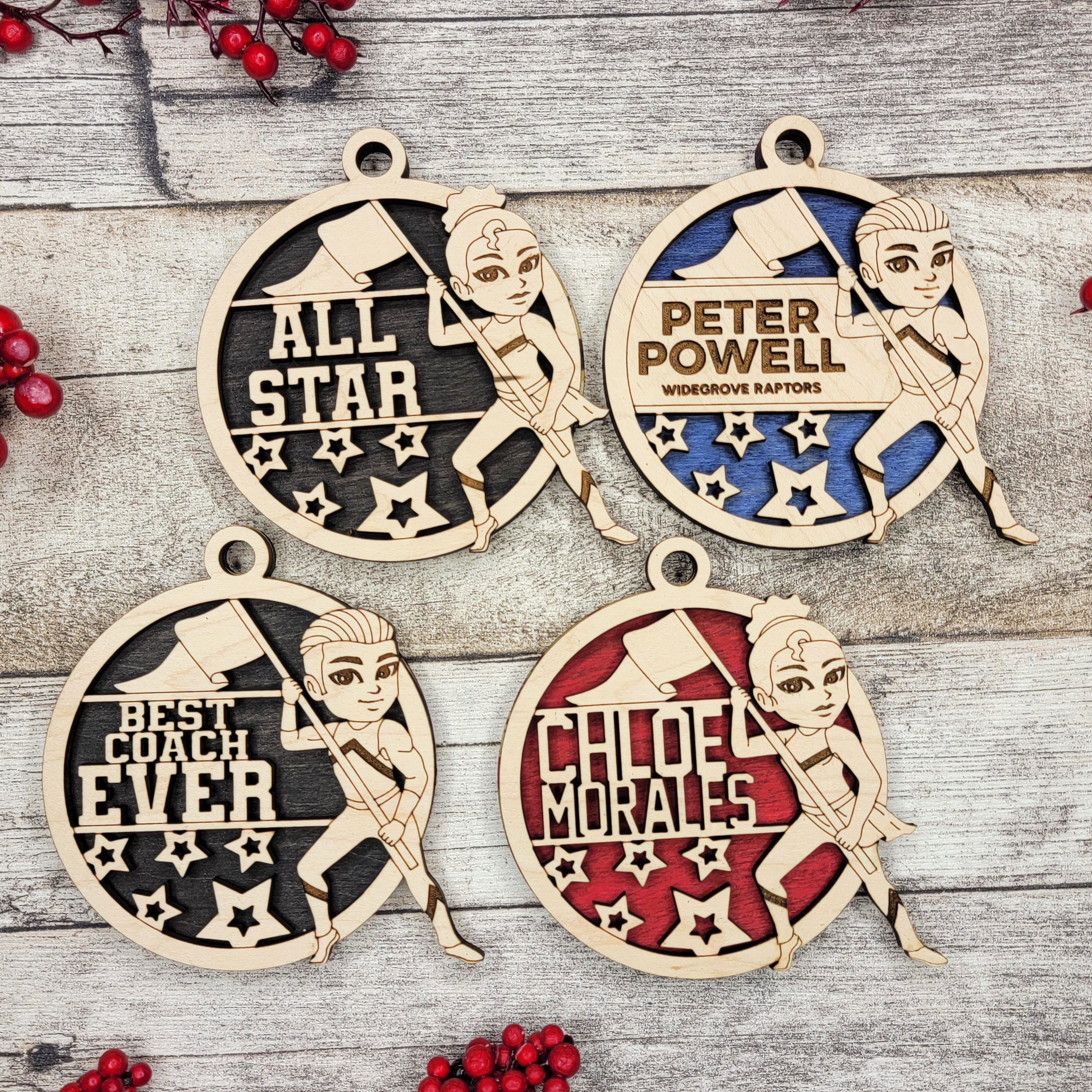 Personalized Animated Sports Ornaments - Color Guard
