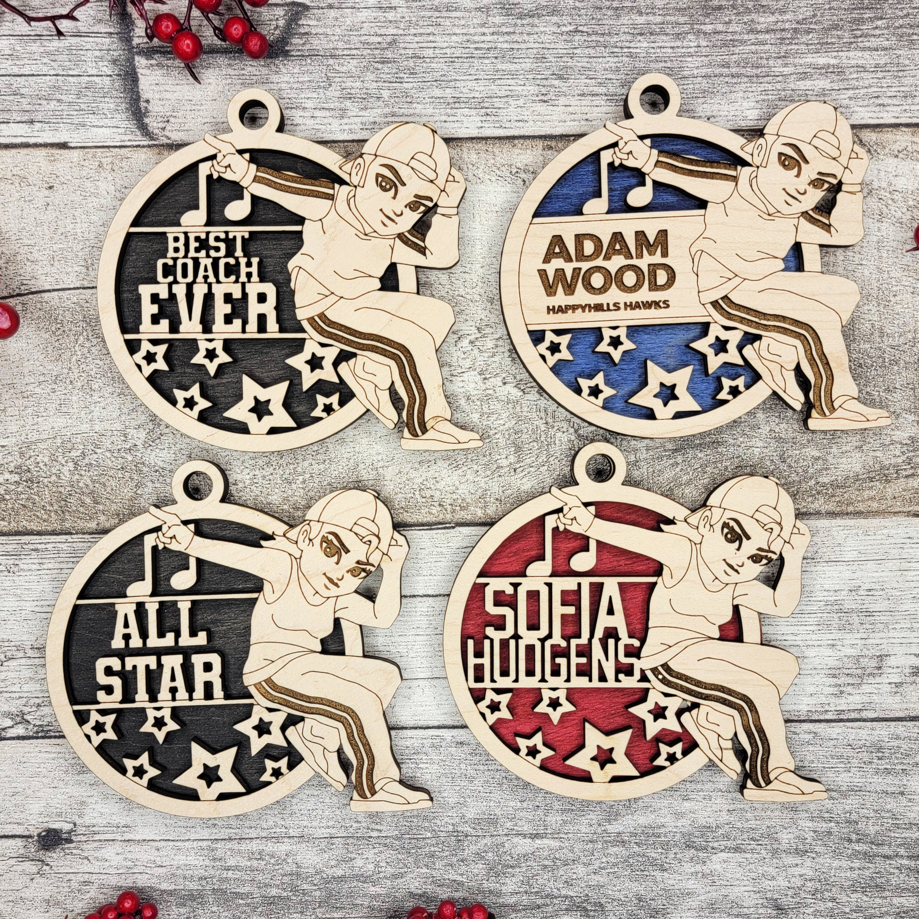 Personalized Animated Sports Ornaments - Street Dancing