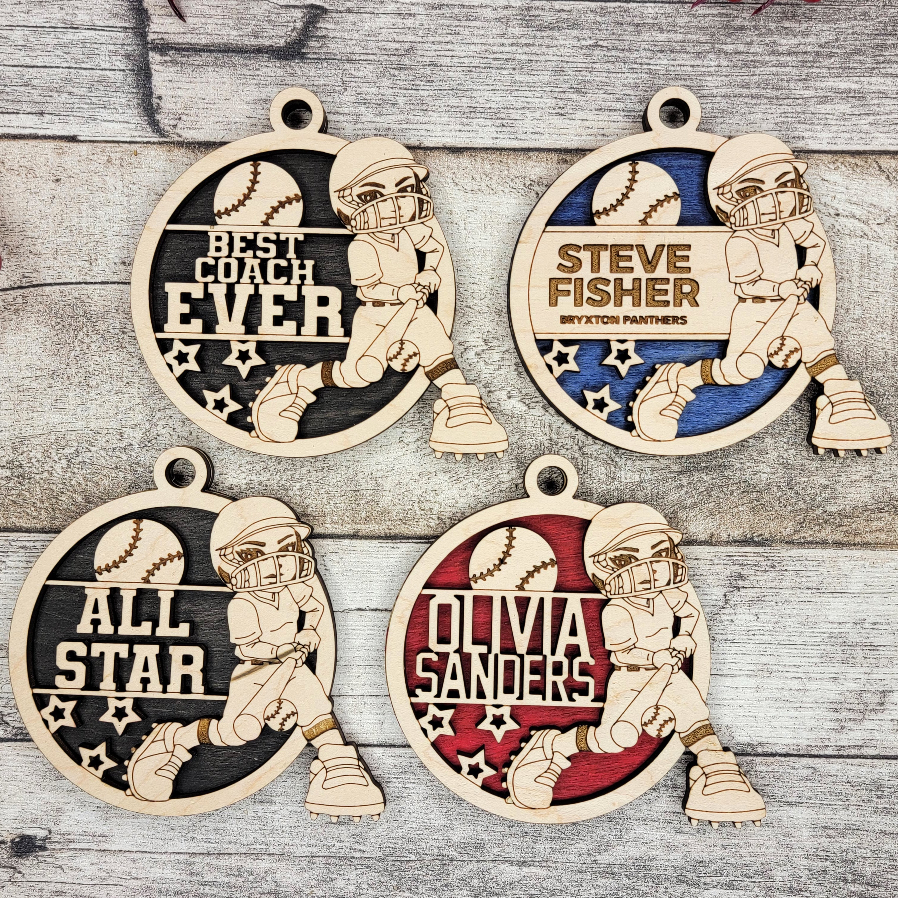 Personalized Animated Sports Ornaments - Softball
