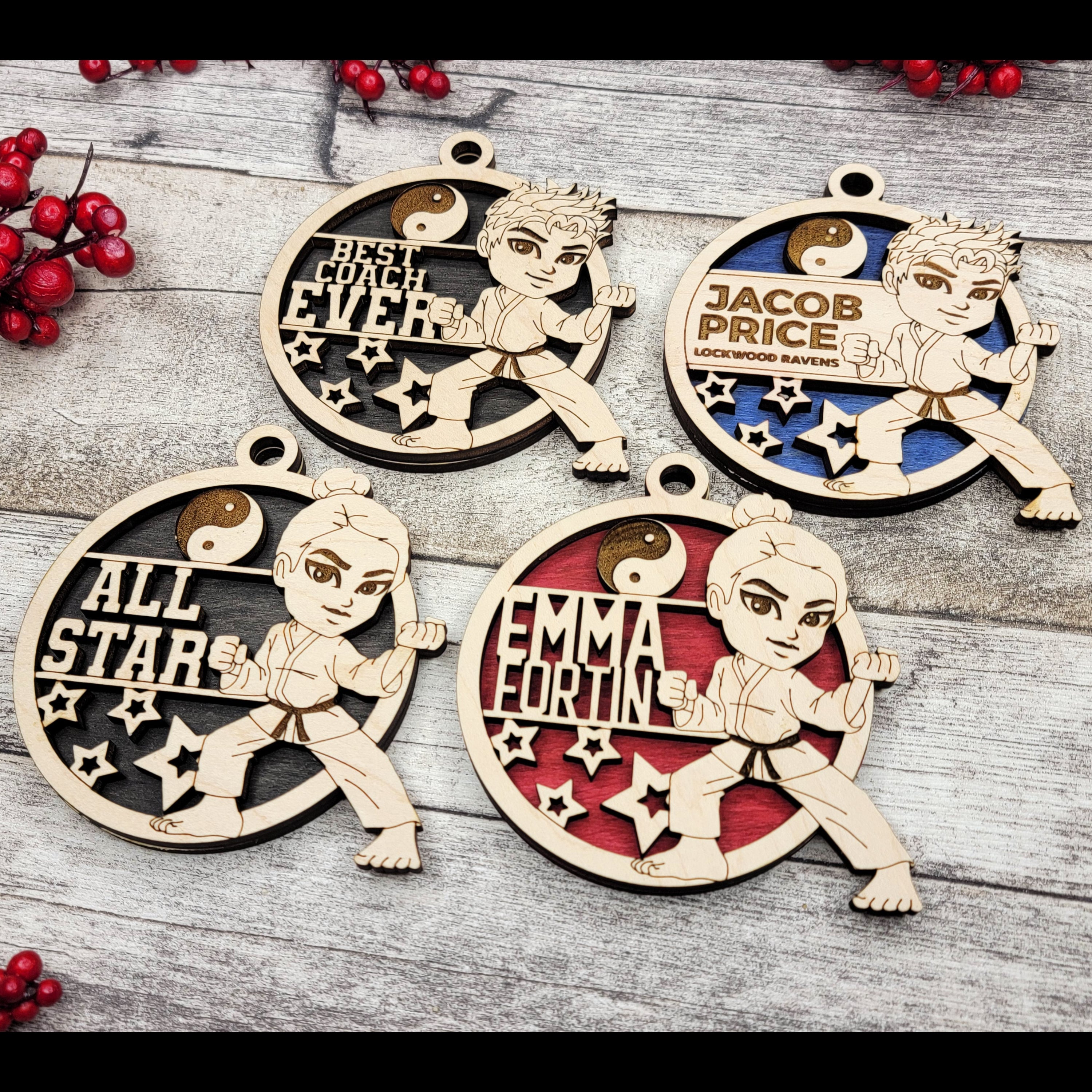 Personalized Animated Sports Ornaments - Martial Arts