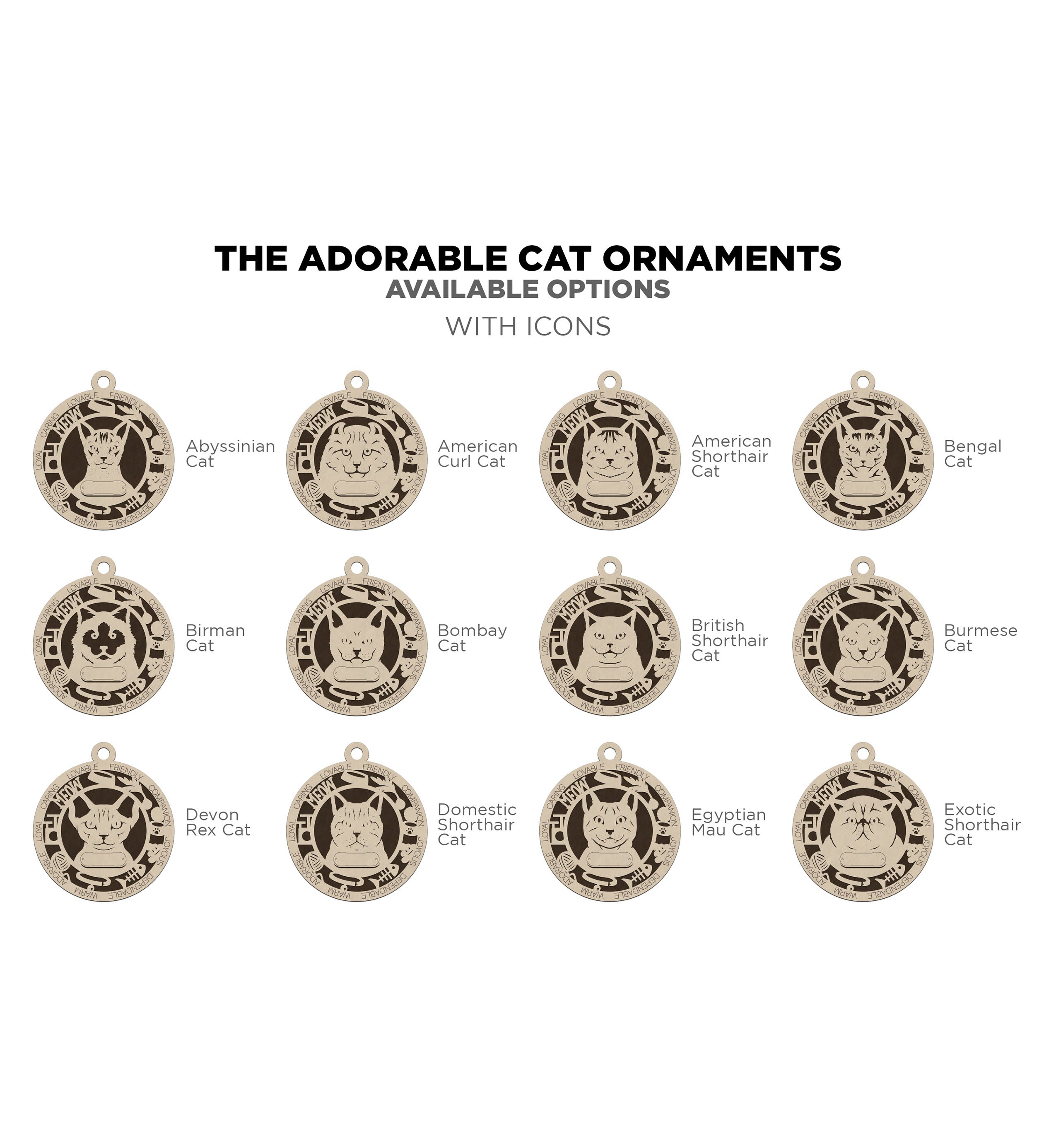 Personalized Cat Breed Ornament