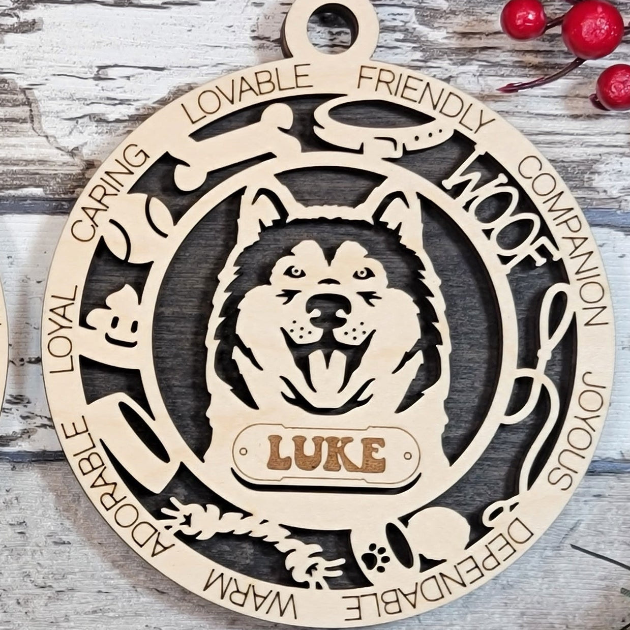 Alaskan Malamute Personalized Dog Ornament