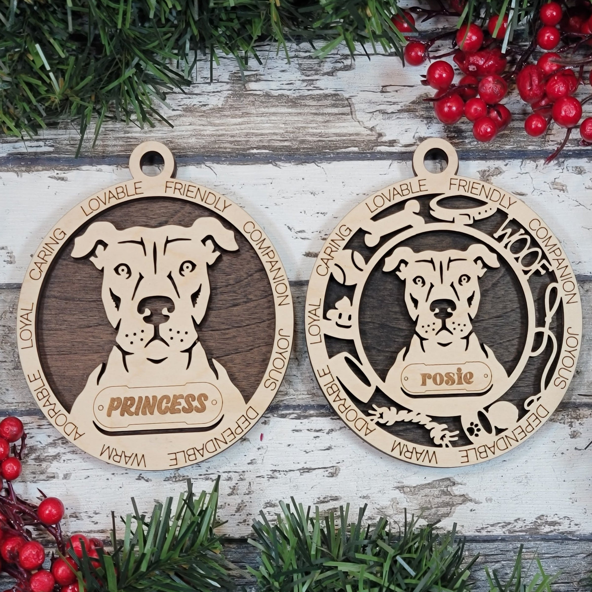 Personalized Dog Breed Ornaments - American Pitbull