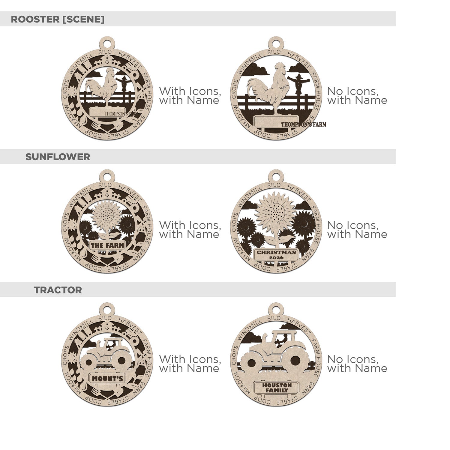 Personalized Farm Fresh Ornaments