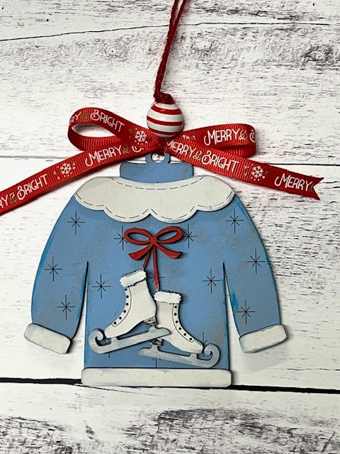 Ice Skate Sweater Ornament Kit