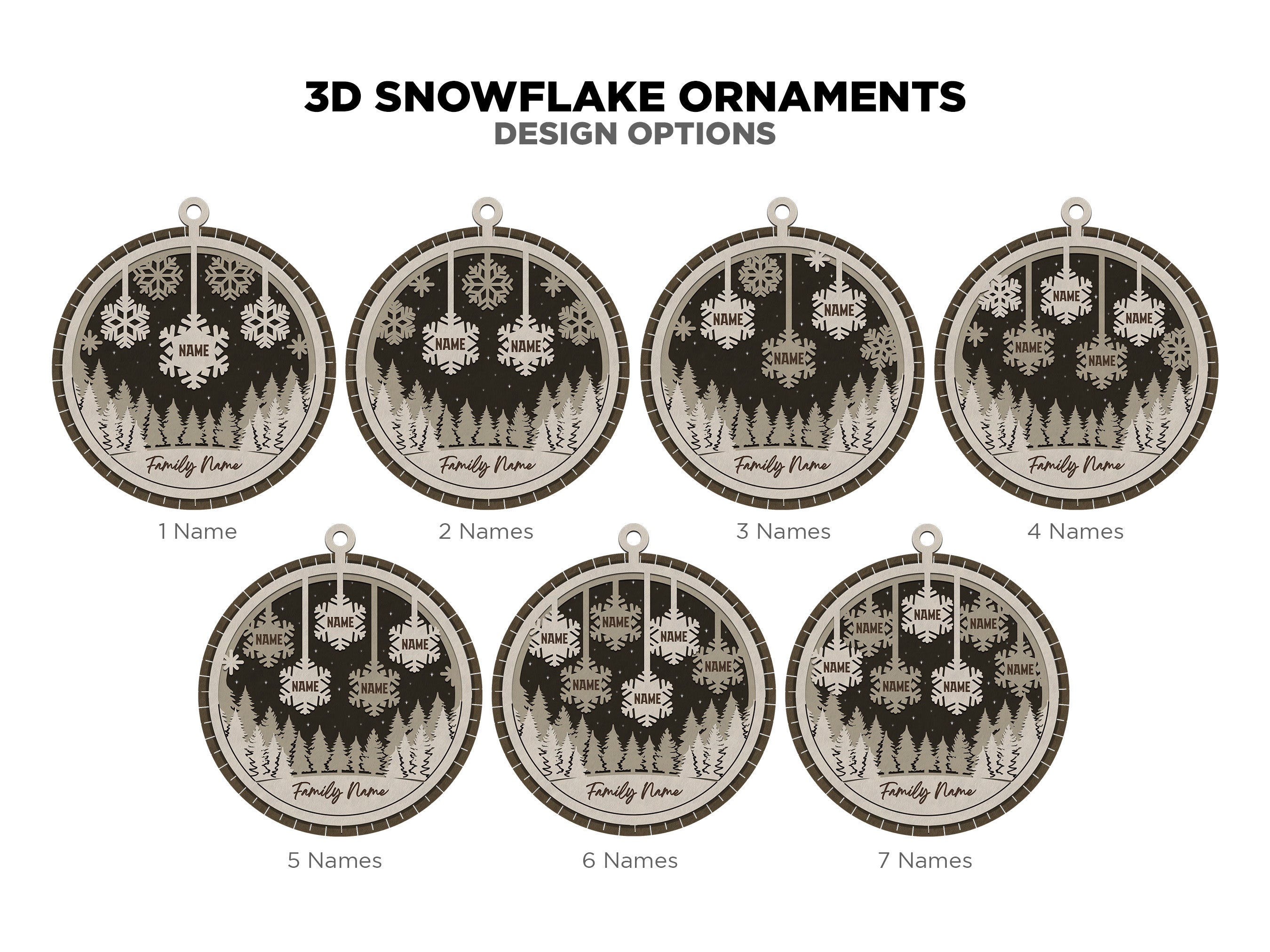 Personalized 3D Snowflake Ornament