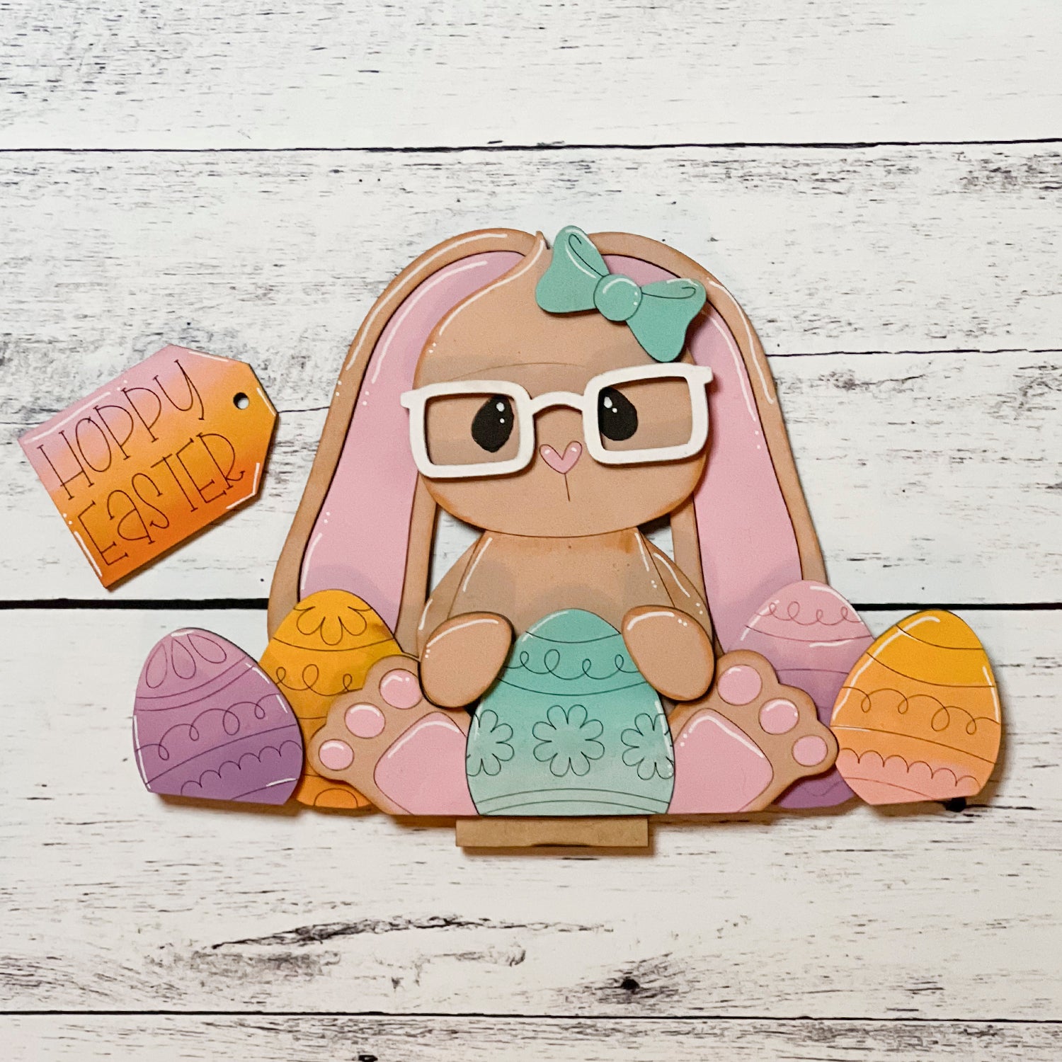 Easter Bunny With Eggs Basket Insert