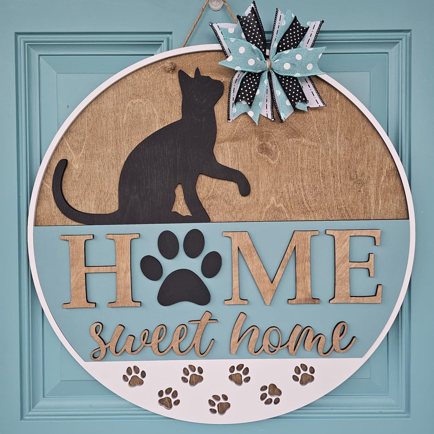Cat Home Sweet Home Door Hanger