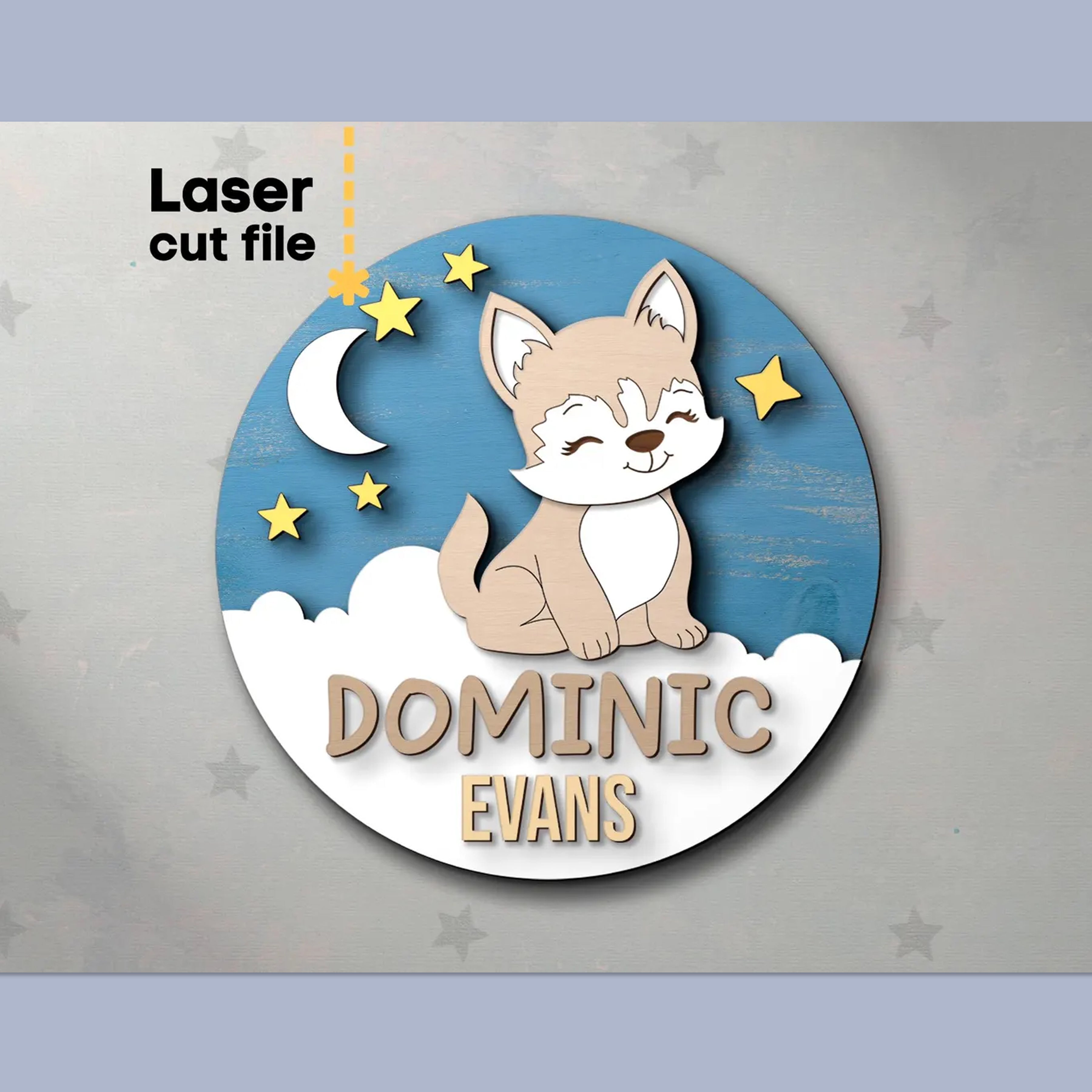 Baby Wolf Name Sign