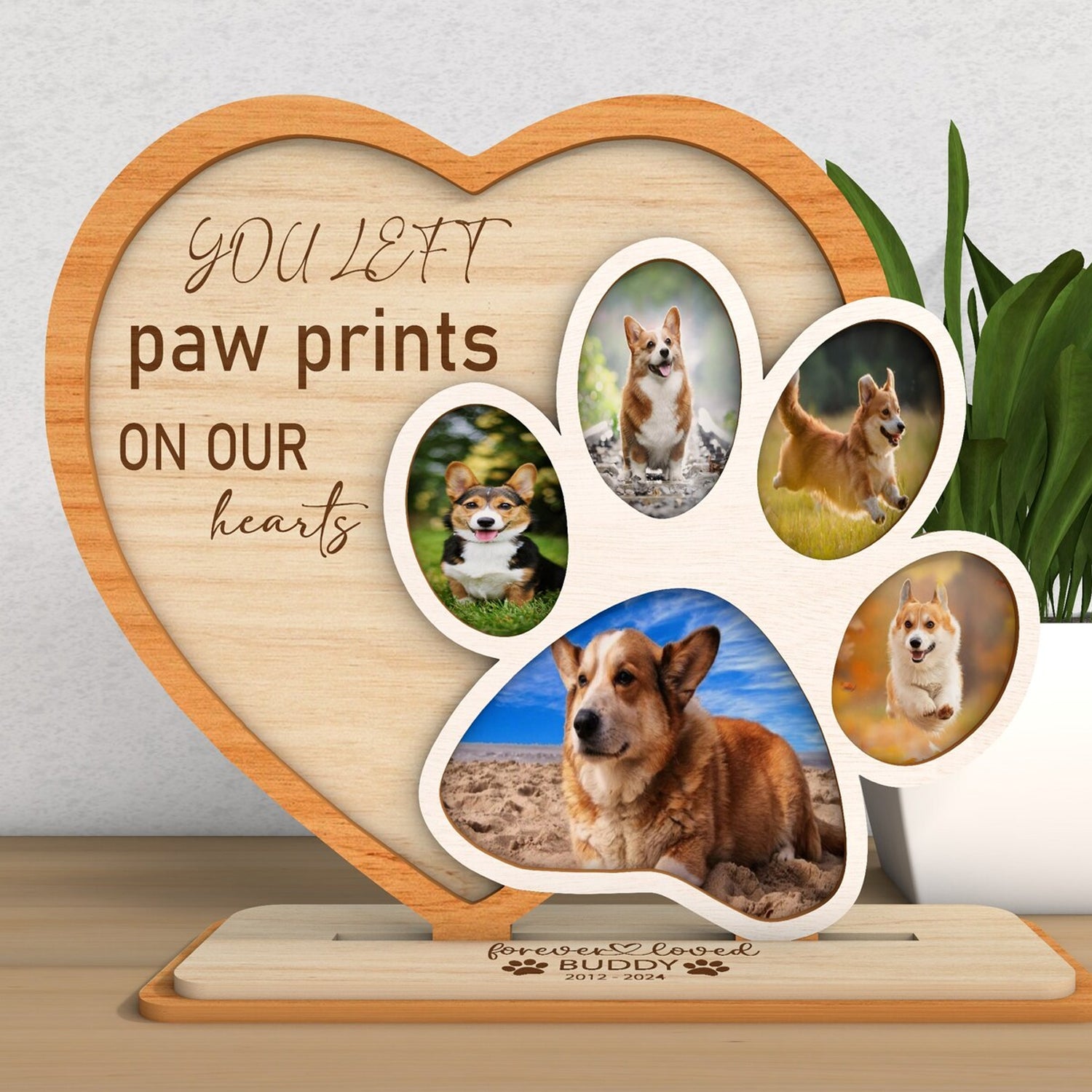 Paw Prints on Our Hearts – Dog Memorial Frame