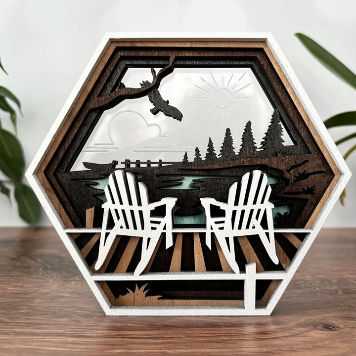 Lakeview Hexagon Shadowbox