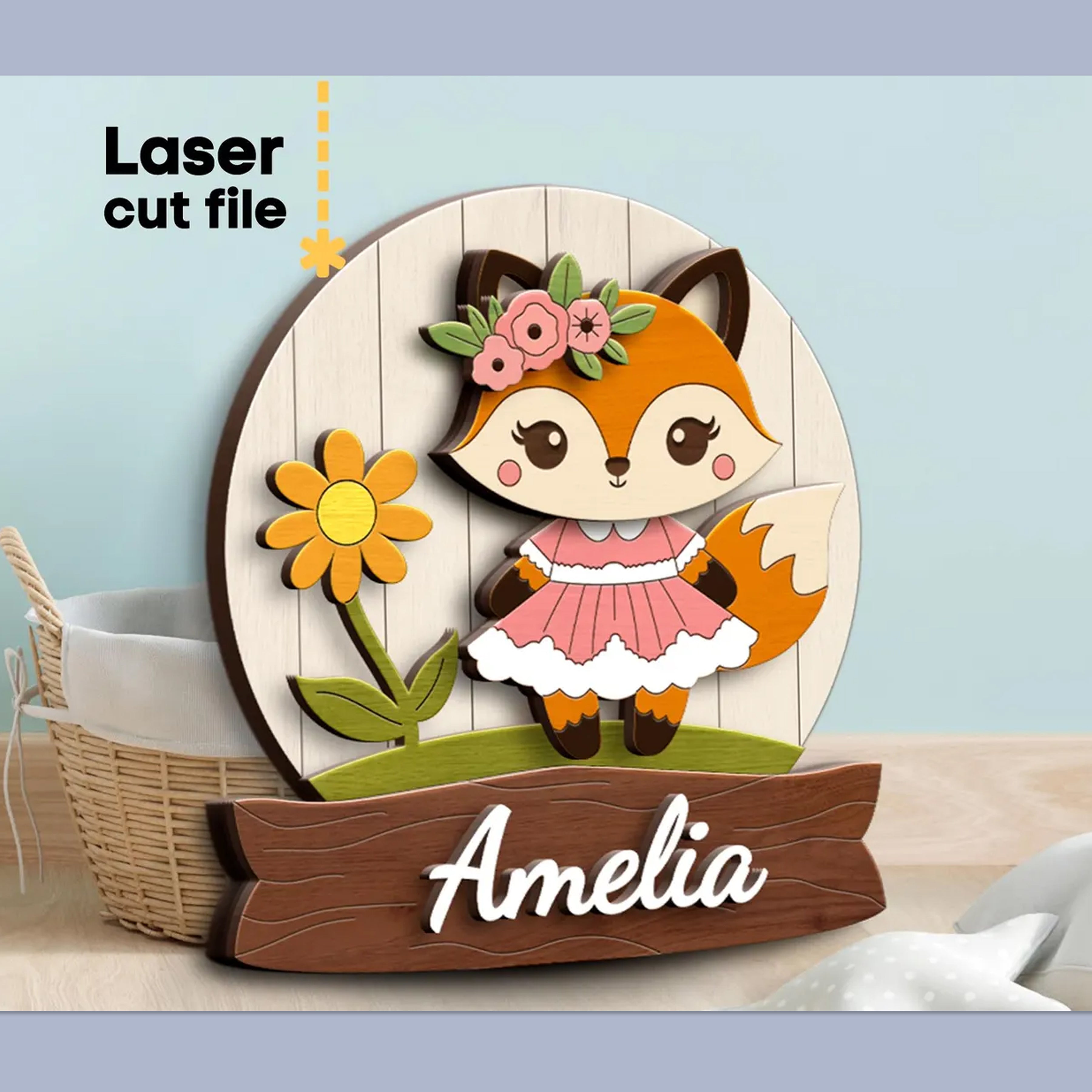 Fox Girl Name Sign