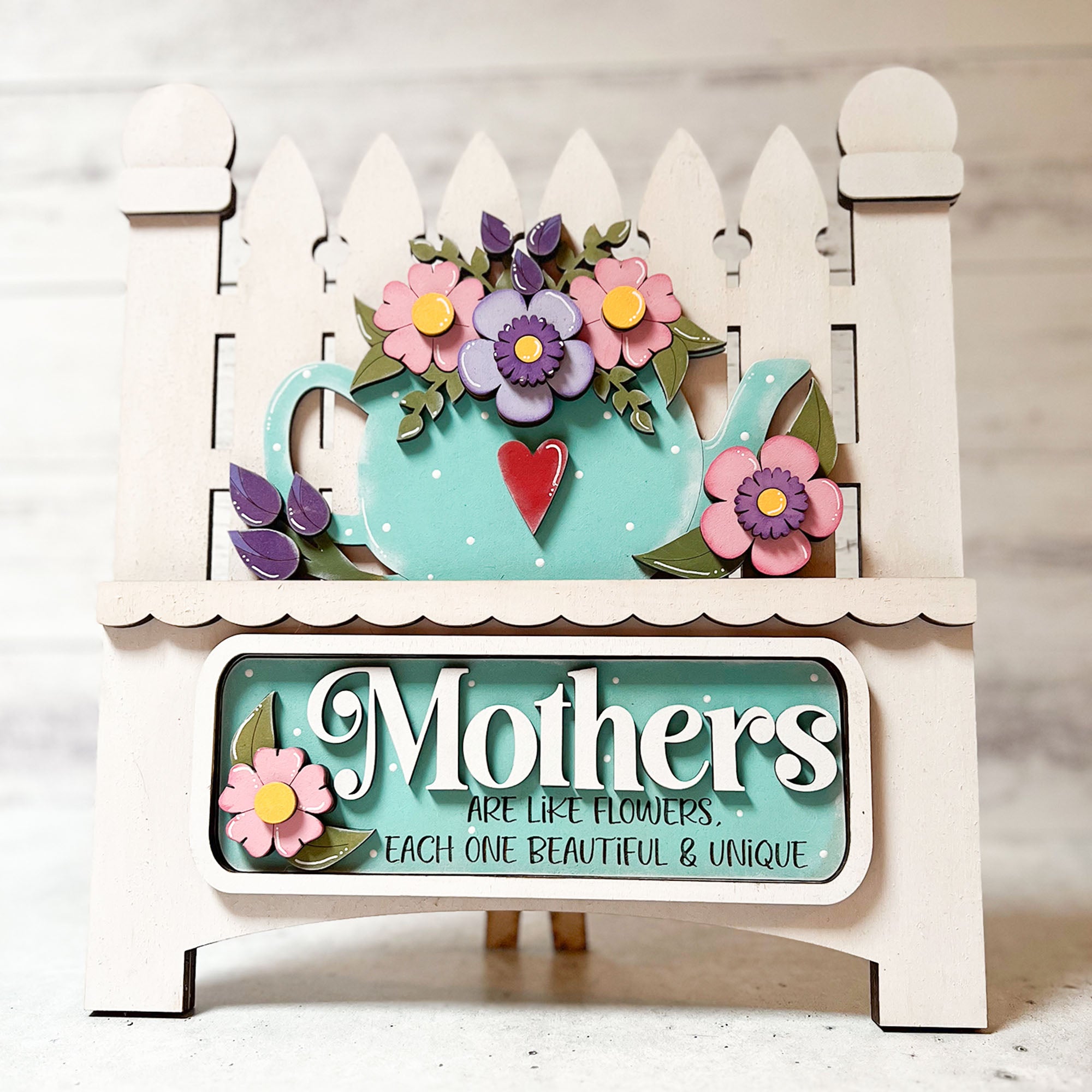Mother's Day Fence Insert with Tea Pot